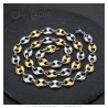 Two-tone coffee bean chain Stainless steel Silver Gold 11mm IM#27097