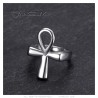 Bague Croix Ankh de vie Egypte Acier inoxydable Argent  IM#27126