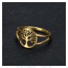 Bague arbre de vie petit modèle discret Acier inoxydable Or  IM#27133