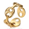 Unisex adjustable coffee bean ring Stainless steel Gold IM#27175