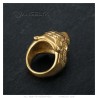 Bague tigre Yeux rouges Acier inoxydable doré à l'or fin  IM#27232