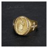 Bague de la vierge Marie Sara et Croix Acier Or Diamants  IM#27245