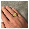 Bague de la vierge Marie Sara et Croix Acier Or Diamants  IM#27247