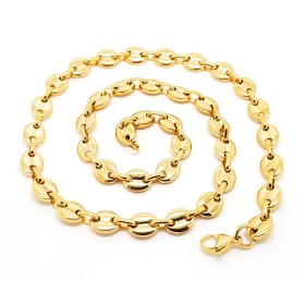 Collier grain de café Acier inoxydable Doré Or  IM#27308