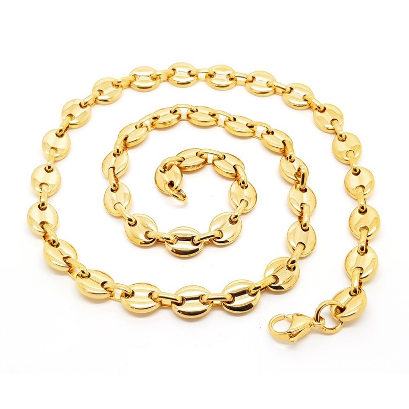 Collier grain de café Acier inoxydable Doré Or IM#27308 Collier grain de café Acier inoxydable Doré Or IM#27308