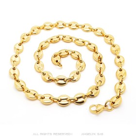 Collier grain de café Acier inoxydable Doré Or  IM#27309