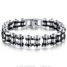 Bracelet Chaine de moto Acier Argenté Noir27569