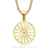 Pendentif roue des voyageurs Diamant Femme Enfant Acier Or27857