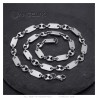 Collier grain de café et maille plate alternée Acier inoxydable argent28126
