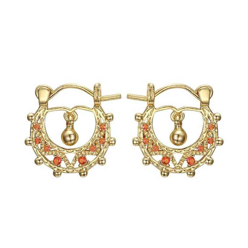 Savoyard Baby 15mm Creoles Pink Sapphire Gold28301