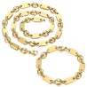 Ensemble grain de café Collier Bracelet Baptiste Acier inoxydable Or28623