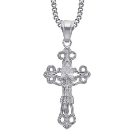 Filigree Cross Pendant Gold Silver Stainless Steel 28720
