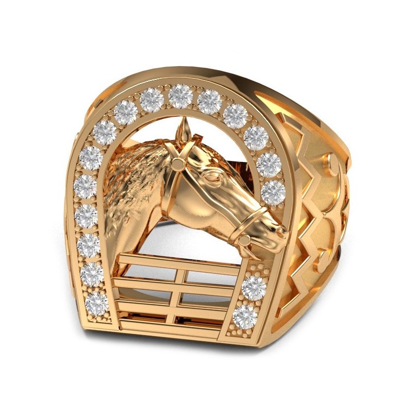 Hoefijzerring 18k goud diamanten Elvis Presley Gitan28728 Hoefijzerring 18k goud diamanten Elvis Presley Gitan28728