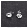 Boucles d'oreilles Grain de Café Zirconiums 9mm Acier Inoxydable Argent28750