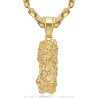 Pendentif pépite d'or Acier inoxydable Doré à l'or fin Chaîne 60cm28855
