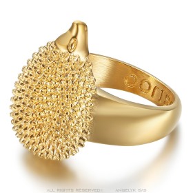 Bague Hérisson Niglo Acier Inoxydable Or Doré Plaqué28860