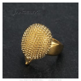 Bague Hérisson Niglo Acier Inoxydable Or Doré Plaqué28861
