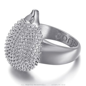 Bague Hérisson Niglo Acier Inoxydable Argent28868