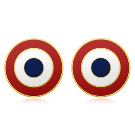 Lot de 2 Pin's Cocarde Française Doré à l'Or Fin - Épinglette Patriotique28935