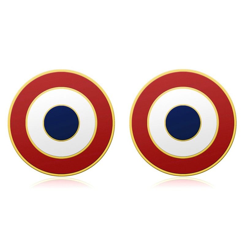 Lot de 2 Pin's Cocarde Française Doré à l'Or Fin - Épinglette Patriotique28935 Lot de 2 Pin's Cocarde Française Doré à l'Or Fin - Épinglette Patriotique28935