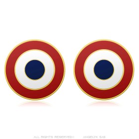 Lot de 2 Pin's Cocarde Française Doré à l'Or Fin - Épinglette Patriotique28936