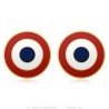 Juego de 2 alfileres de escarapela francesa en oro fino - Pin de solapa patriótico 28936