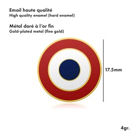 Lot de 2 Pin's Cocarde Française Doré à l'Or Fin - Épinglette Patriotique28937