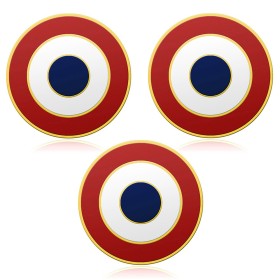 Lot de 3 Pin's Cocarde Française Doré à l'Or Fin - Épinglette Patriotique28956