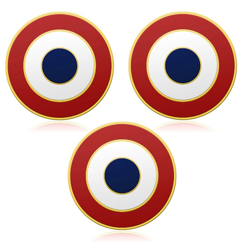 Lot de 3 Pin's Cocarde Française Doré à l'Or Fin - Épinglette Patriotique28956 Lot de 3 Pin's Cocarde Française Doré à l'Or Fin - Épinglette Patriotique28956