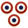 Lot de 3 Pin's Cocarde Française Doré à l'Or Fin - Épinglette Patriotique28956