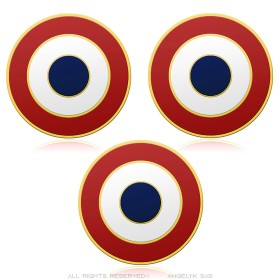 Lot de 3 Pin's Cocarde Française Doré à l'Or Fin - Épinglette Patriotique28957