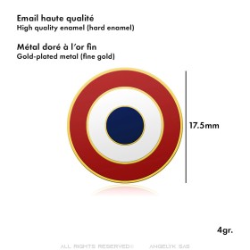 Lot de 3 Pin's Cocarde Française Doré à l'Or Fin - Épinglette Patriotique28958
