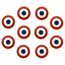 Lot de 10 Pin's Cocarde Française Doré à l'Or Fin - Épinglette Patriotique28963