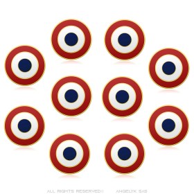 Lot de 10 Pin's Cocarde Française Doré à l'Or Fin - Épinglette Patriotique28964