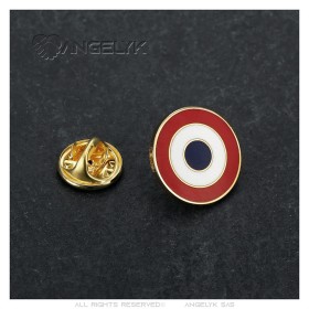 Lot de 10 Pin's Cocarde Française Doré à l'Or Fin - Épinglette Patriotique28966