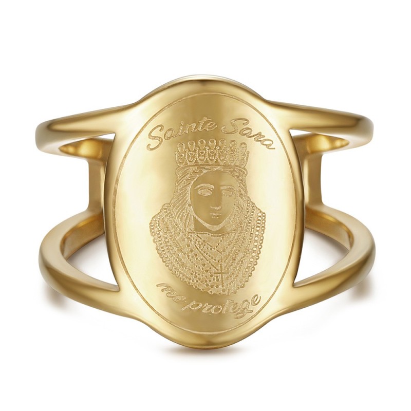 Anello Santa Sara Patrona degli Zingari per Donna Acciaio Inossidabile Oro28970 Anello Santa Sara Patrona degli Zingari per Donna Acciaio Inossidabile Oro28970