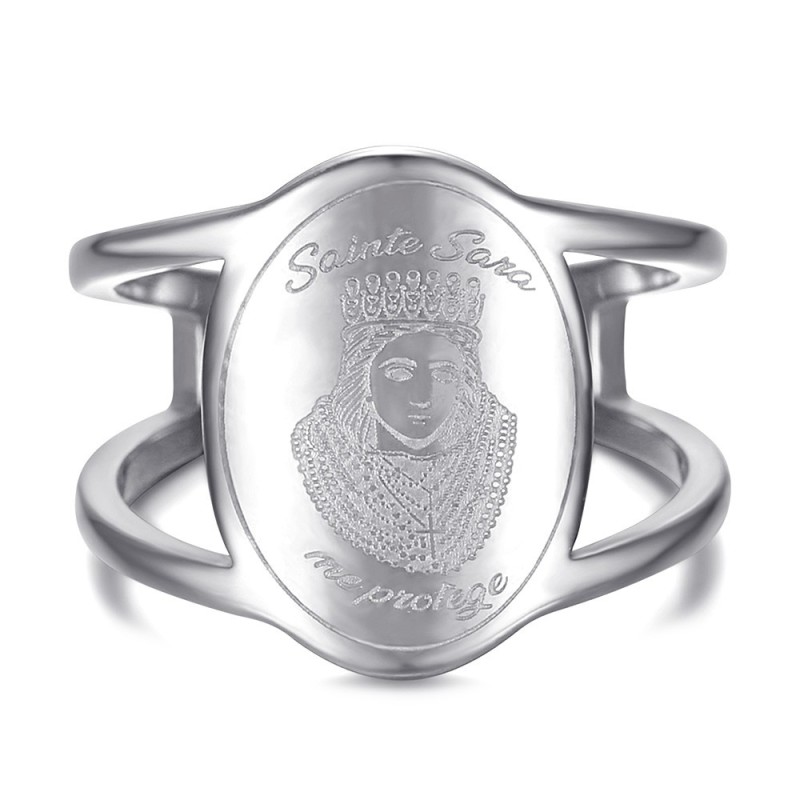 Bague Sainte Sara Patronne des gitans Femme Acier inoxydable Argent28977 Bague Sainte Sara Patronne des gitans Femme Acier inoxydable Argent28977