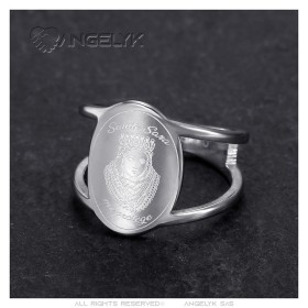 Bague Sainte Sara Patronne des gitans Femme Acier inoxydable Argent28980