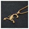 Pendentif Scorpion Doré Acier inoxydable Chaîne Offerte28986