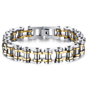 Pulsera de Cadena de la bicicleta de Acero de Plata de Oro28990