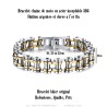 Pulsera de cadena de motocicleta de acero, plata y oro (28992)