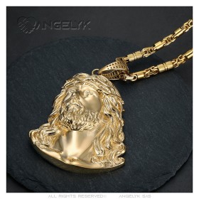 copy of Löwenkrallen-Anhänger Rubin Diamant Kaffeebohnen-Kette Stahl Gold29071