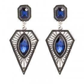 BOF0032 BOBIJOO JEWELRY Ohrringe Raute Blau