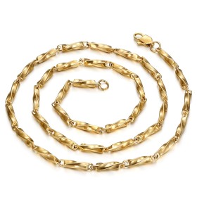 Chaîne maille colombienne Acier inoxydable Or Longueur au choix29118