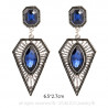 Boucles d'Oreilles Pendantes Losange Bleu bobijoo