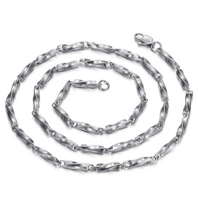 Cadena de malla colombiana Acero inoxidable Plata Largo a elección29153