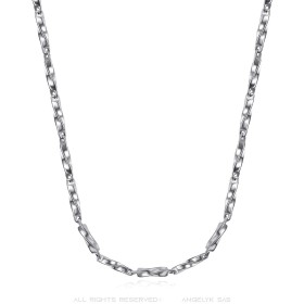 Cadena de malla colombiana Acero inoxidable Plata Largo a elección29155