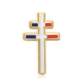 Pins croix de Lorraine Bleu Blanc Rouge France 20mm Or29352