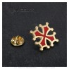 Pin's croix occitane du Languedoc Or et émail rouge29359
