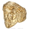 Bague Jesus visage du Christ et couronne en 3D29370
